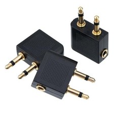 3 Pack Airplane Aircraft Adapters For Headphones  Golden Plated Universal