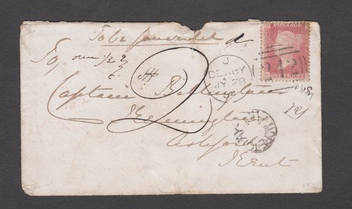 1864 penny red cover - gb, 1d