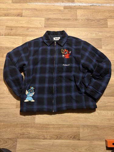Palace flannel full zip - zip, blue