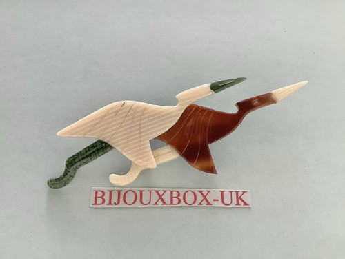 Lea stein double crane brooch - stein,