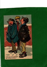 Vintage Comic Birthday three Drunks singing by Donald McGill posted 1907