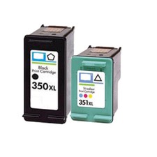 2 Ink Cartridge Fit For HP PhotoSmart C4384 C4385 C4280 350 351XL