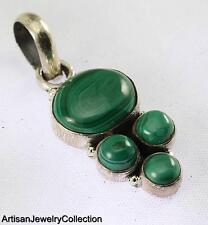 MALACHITE PENDANT 925 STERLING SILVER ARTISAN JEWELRY COLLECTION R390A