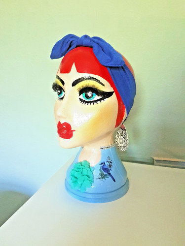 Hand painted mannequin head - painted,