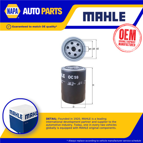 Oil filter oc59 mahle 1739617 - filter,