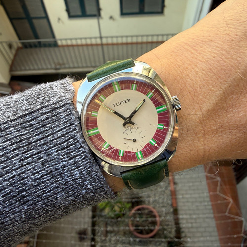 Men vintage flipper watch - vintage,