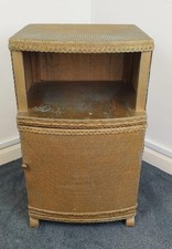 Lloyd Loom Style Gold Side Table/Cabinet