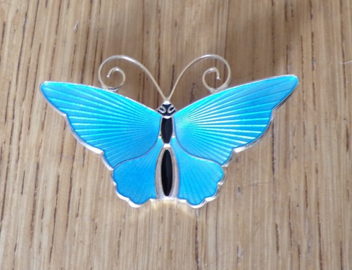 Sterling silver blue enamel - ,