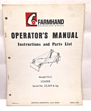 USED FARMHAND OPERATORS MANUAL
