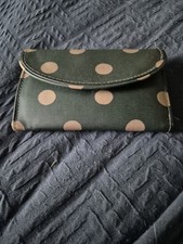 Cath Kidston Women's Green And Cream Spotted Oilcloth Purse Wallet