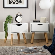 Pair Of Bedside Cabinets White
