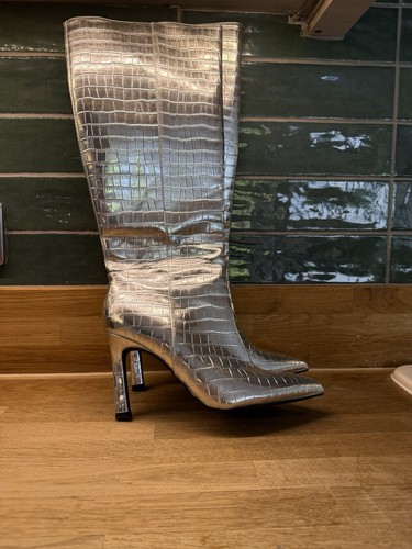 Silver knee high - silver,