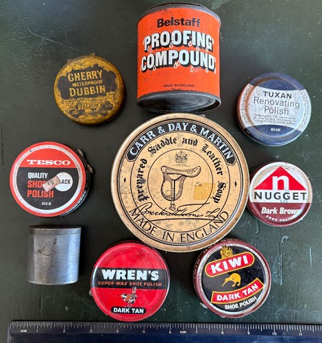 Vintage empty polish tins - vintage,