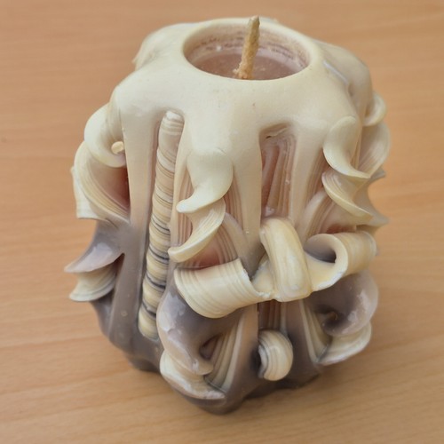 Hand carved wax candle - hand,