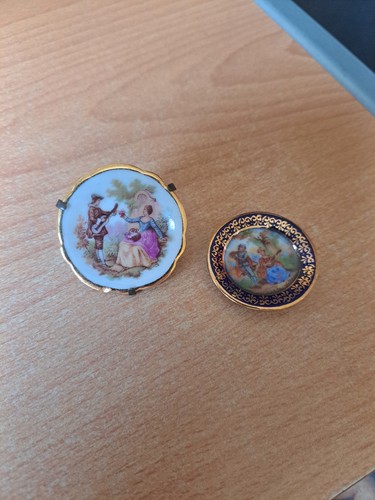 Two tiny limoges plates one - two,