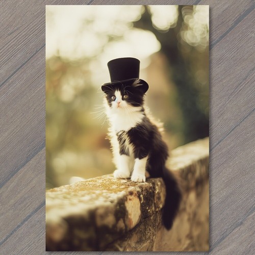 Art print cat hat weird - hat,