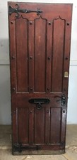 ANTIQUE FRONT DOOR PERIOD WOOD TUDOR GOTHIC RECLAIMED RUSTIC OLD ARCH CAST IRON