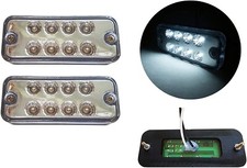 2 Pcs White Marker Side 8 Led Trailer Truck Lorry Recovery Lights Lamps 12v 24v