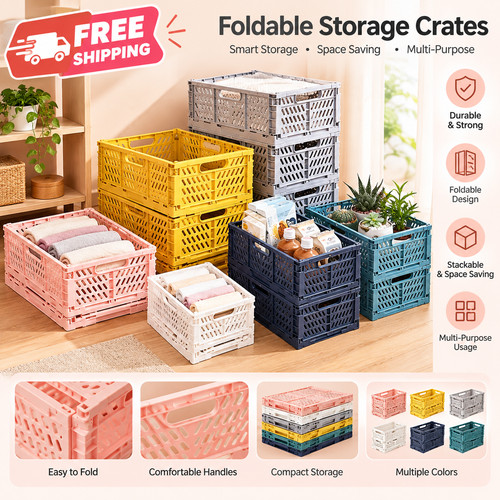 32l grey folding crate - 32l, plastic
