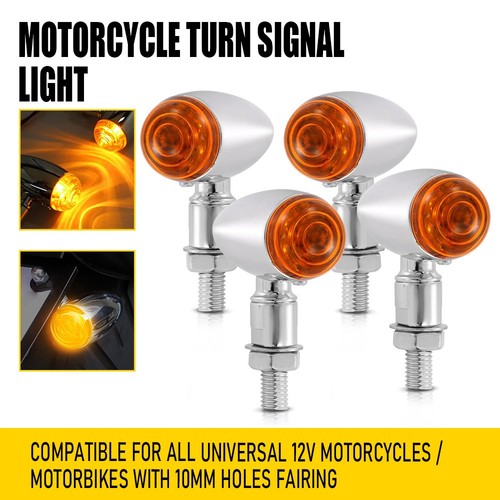 4pcs chrome amber motorcycle - 4pcs,