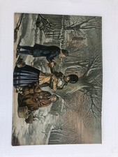 Baxter print / Le Blond "Soldier's Farewell" c.1855. Genuine Antique print.