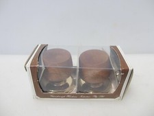 Retro Wooden Door Knobs Handles Gold Plates OId Wood Cupboard - New Old Stock