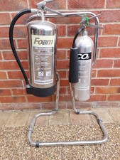 Fire Extinguisher Set 2kg CO2 and 6Ltr AFFF Foam for Home and Office Chrome