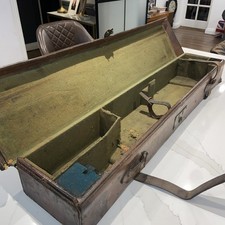 ANTIQUE LEATHER BRASS SHOTGUN