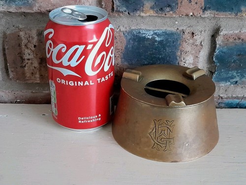 Vintage brass ashtray pot - ashtray,