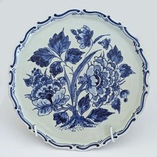 Royal Delft Blue Plate 1956 Delftware Hand Painted H Maat Floral Wall Plate 6"