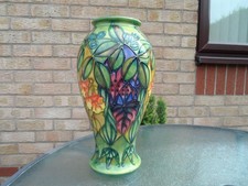 MOORCROFT   POTTERY.  RAINFOREST PATTERN VASE . 1994 . DES SALLY TUFFIN