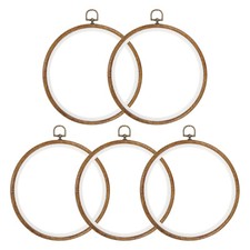 5pcs 8 Inch Embroidery Hoops Frame Round Imitated Wood Circle Cross Stitch Ring