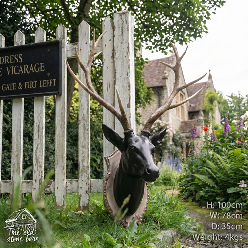 Stag head sculpture - stag, wall