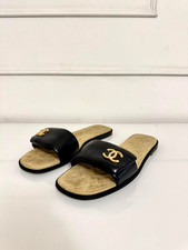 Chanel Black Leather Mule