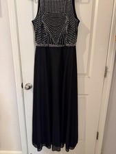 Black Maxi Elegant Studded Dress Size XL
