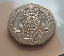 1992 BUNC 20p  Tudor Rose