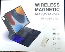 Wireless Magnetic Keyboard Case For iPad Pro 12.9" Backlit-track pad-rotate P129
