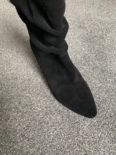 Next black suede slouch below knee boots