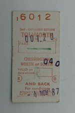 Railway Ticket Tolworth to Chessington North or South 2nd class BR(S) #6012