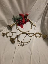 4 VTG SOLID BRASS Horns French