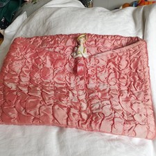 Vtg 30s 40s Nightie Boudoir Case Crinoline Lady Pink Satin Retro Glam