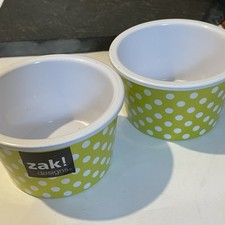 Zak! Designs Dotty Ice Cream Bowl / Cup Green Spotty Melamine Picnic Garden Part