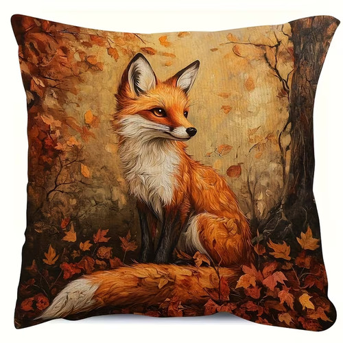 Autumn fox cushion cover - fox,