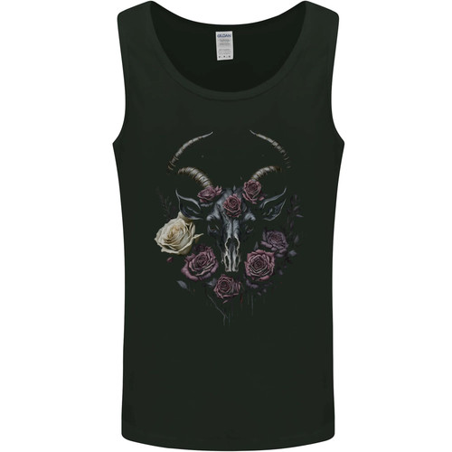 Goat skull with roses - goat,