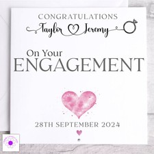 Personalised Engagement Card Congratulations, Handmade Card, Engagement Card