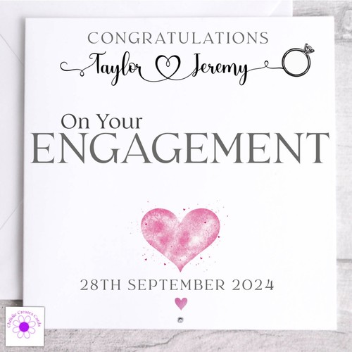 Personalised engagement card - engagement,