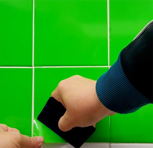 Peel stick tile - &,