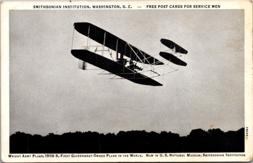 Postcard wright army plane - wright,