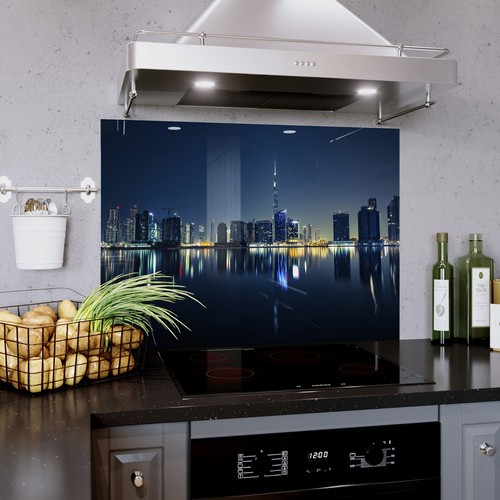 Glass splashback kitchen tile - glass,