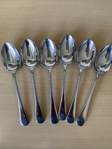 Six vintage teaspoons chrome - vintage,